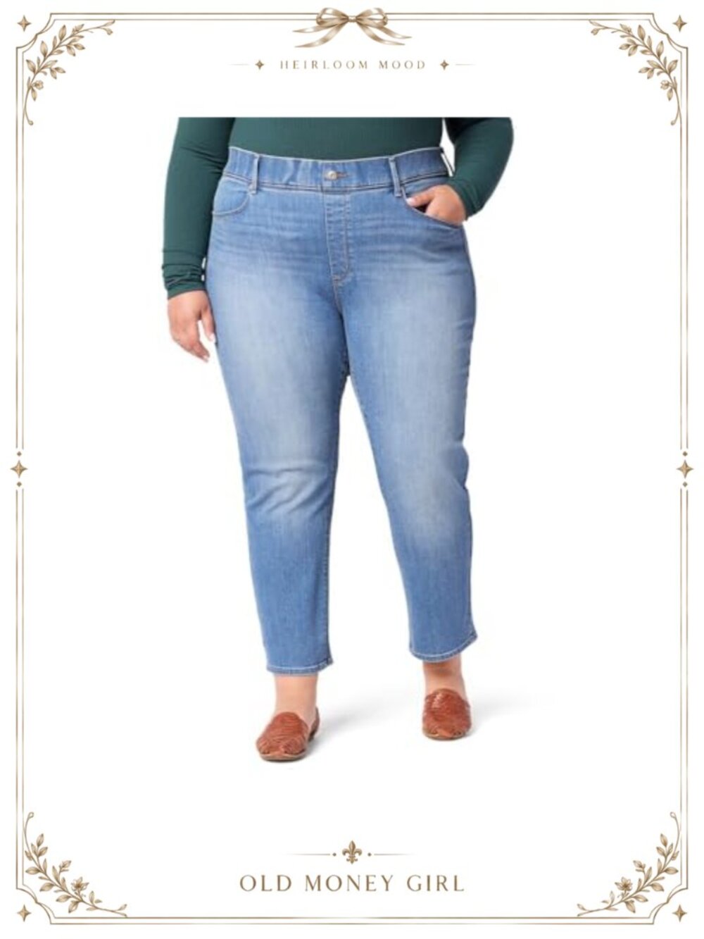 Women's Totally Shaping Pull-on Ankle Straight Jeans Stretch Denim